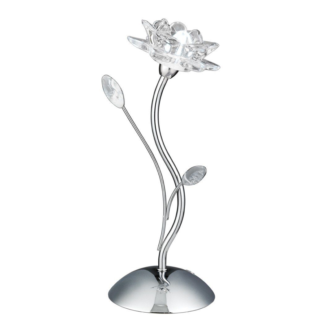 Floral Metall G9 Nachttischlampe cm Tischlampe 13,5 Beleuchtung AUGSBURG, Licht-Erlebnisse Glas