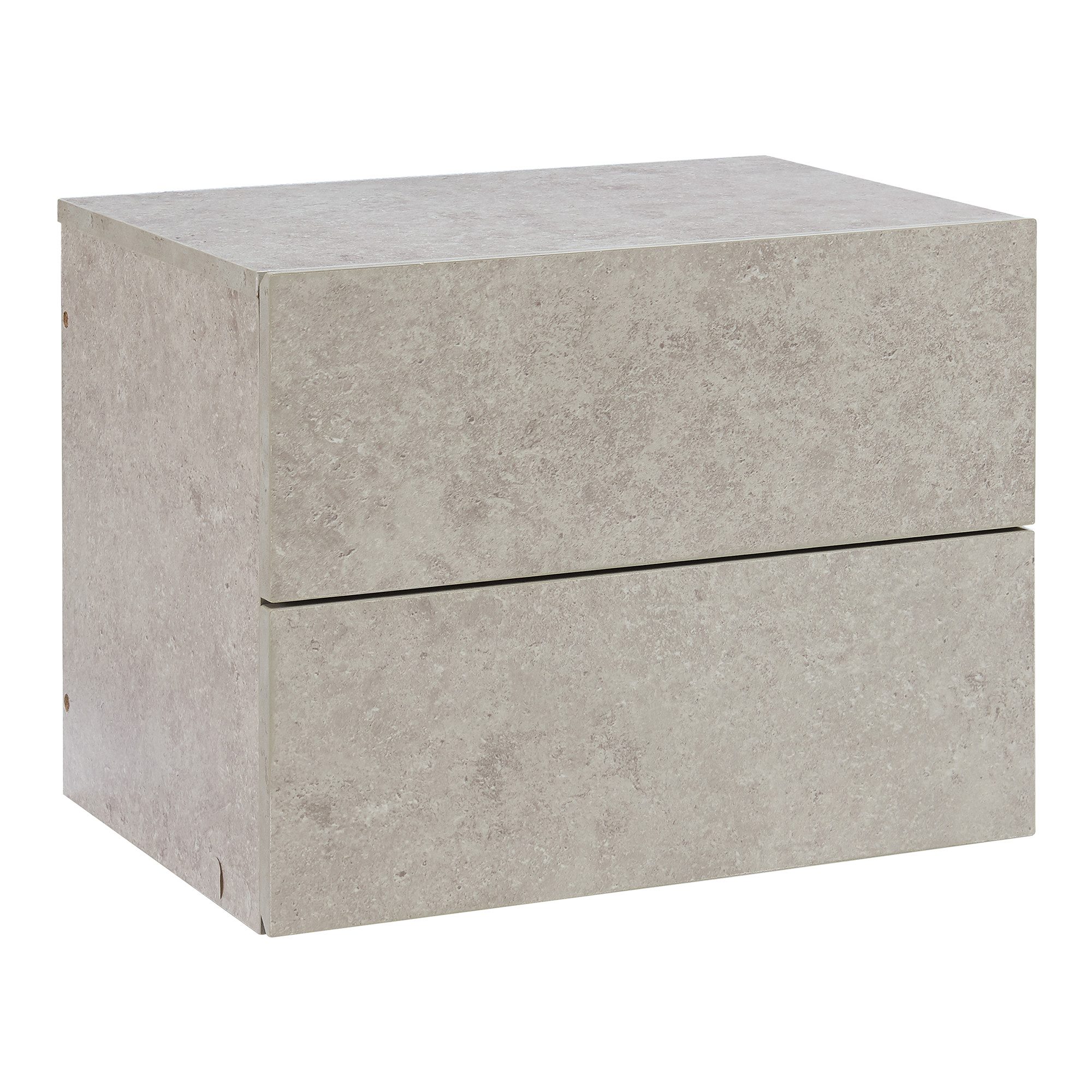 en.casa Hängeschrank »Ampfing« Wandschrank mit 2 Schubladen 40x29x30 cm Betonoptik, hell