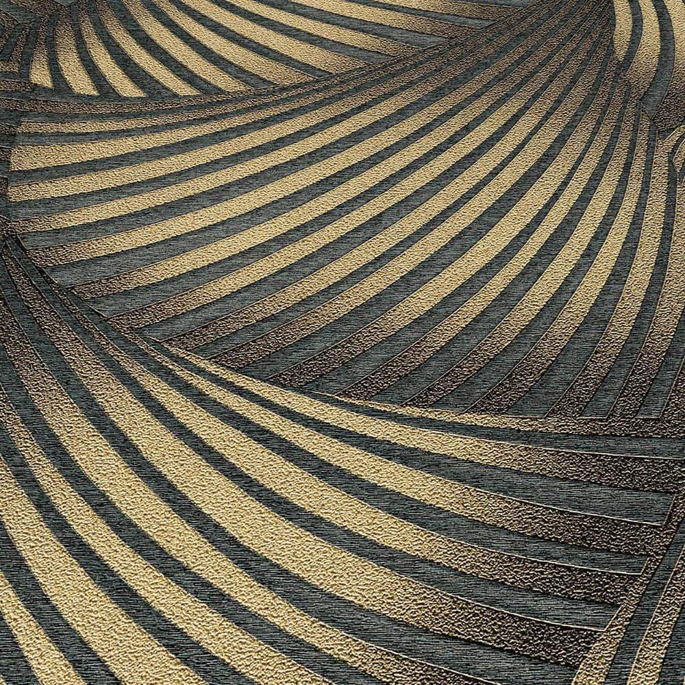 Erismann Vliestapete Fächer Streifen Schwarz Gold Metallic 10525-15 Guido Maria Kretschmer