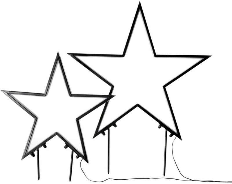 Schneider LED Stern »Weihnachtsstern, Weihnachtsdeko aussen«, Gartenstecker, Durchmesser ca. 45 cm und 60 cm