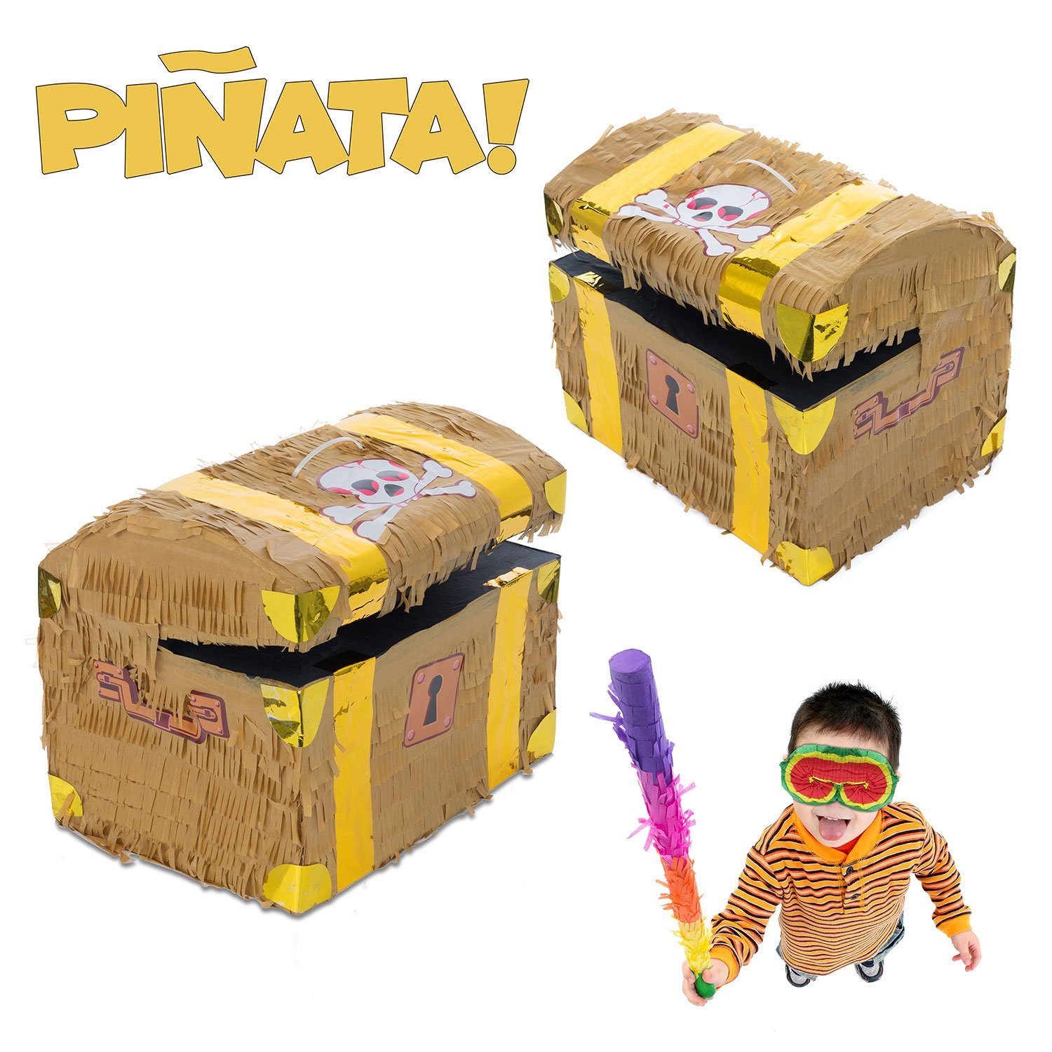 Befüllen Schatztruhe Goods+Gadgets zum Papierdekoration Pinata zum Befüllen, Party-Dekoration