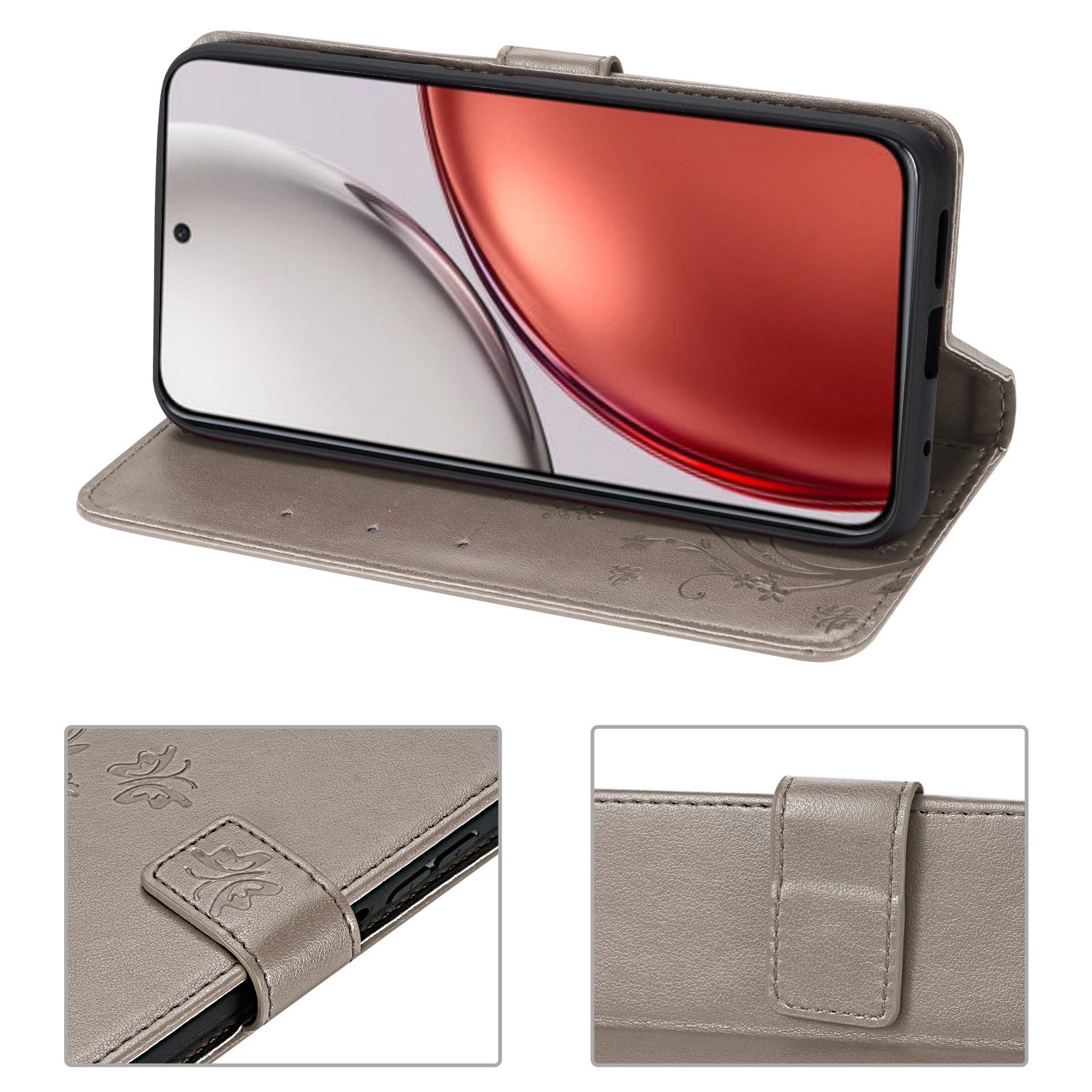 betterfon Handyhülle für Honor Magic 8 Lite Hülle Klapphülle Wallet Case Flip Cover Tasche, Klapptasche mit Magnetverschluss 3 Kartenfächer & Standfunktion – Bild 5 von 5