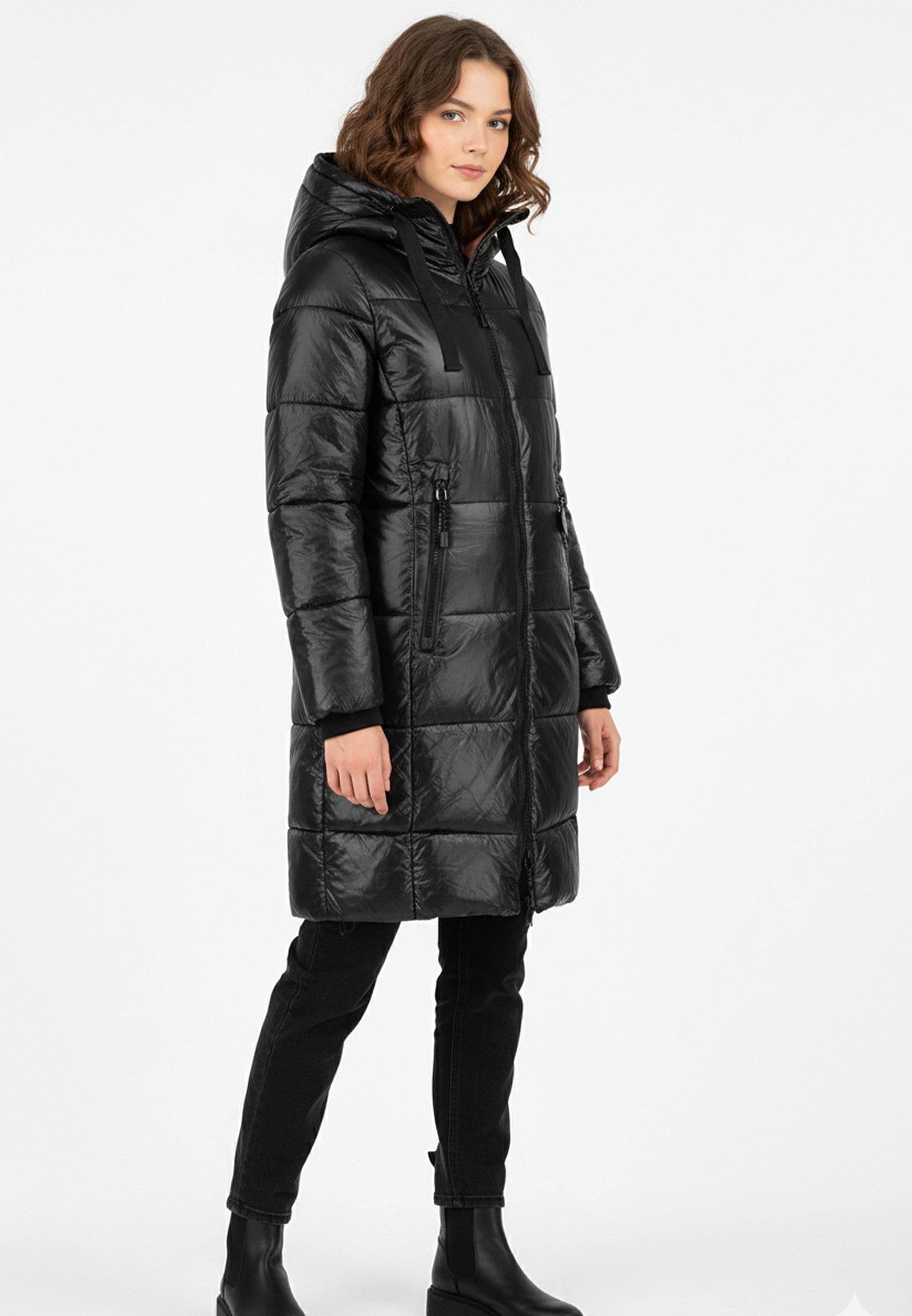 SUBLEVEL Langmantel Winddicht, Kapuze, Winterkomfort, lässiger Stil (1-tlg) D50048X44518_Jacket