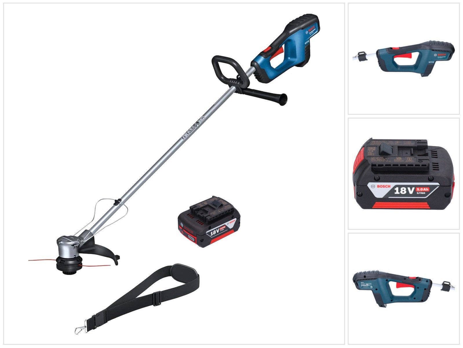 Bosch Professional Akku-Rasentrimmer GRT 18V-33 Professional Akku Rasentrimmer 18 V 330 mm + 1x Akku 5,0 Ah