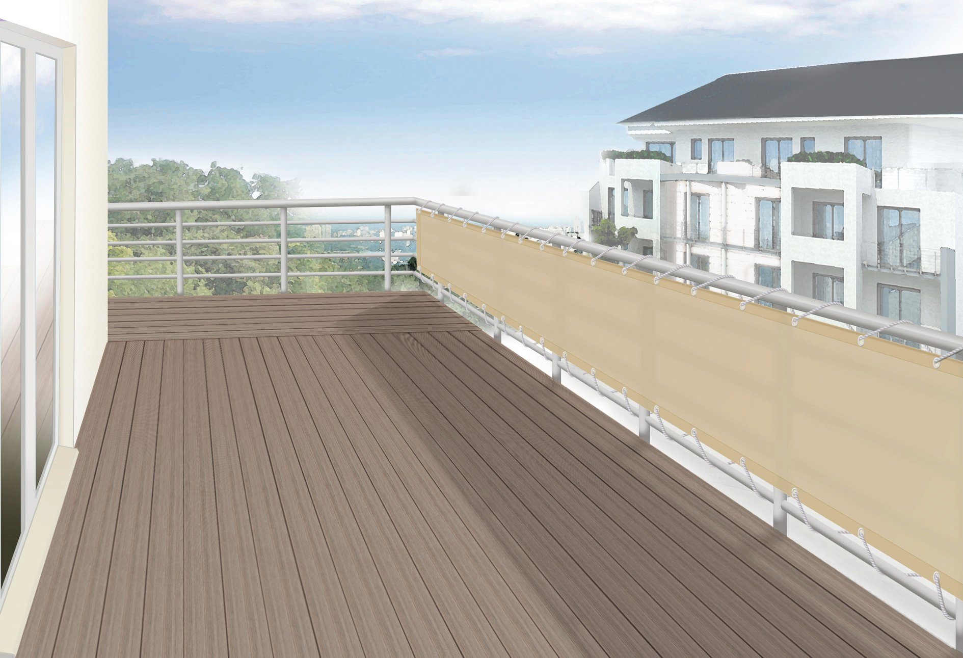 Floracord Balkonsichtschutz BxH: 500x90 cm, sisal