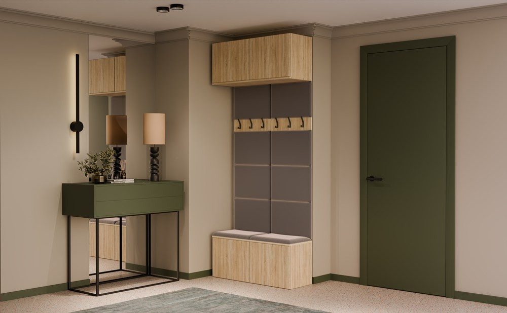 Raumhirsch Furniture Schuhschrank Garderoben-Set (Schuhschrank und 6 Kleiderhaken)