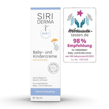 Siriderma Hautcreme Siriderma Baby und Kindercreme ohne Duftstoffe 50 ml, Auch bei Babyakne geeignet