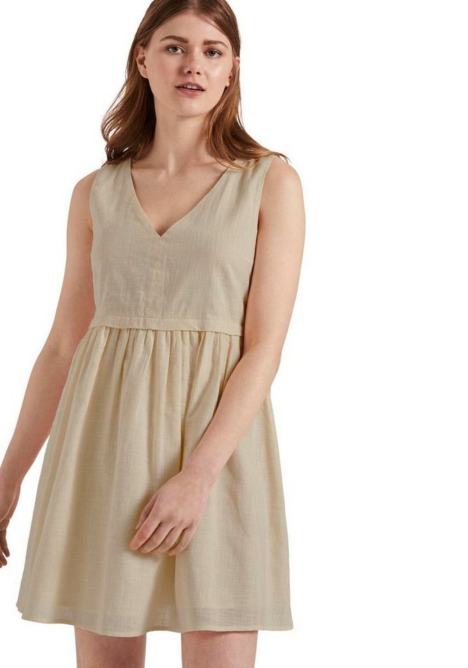 TOM TAILOR Denim Sommerkleid mit Knopfleiste am Rücken in beige