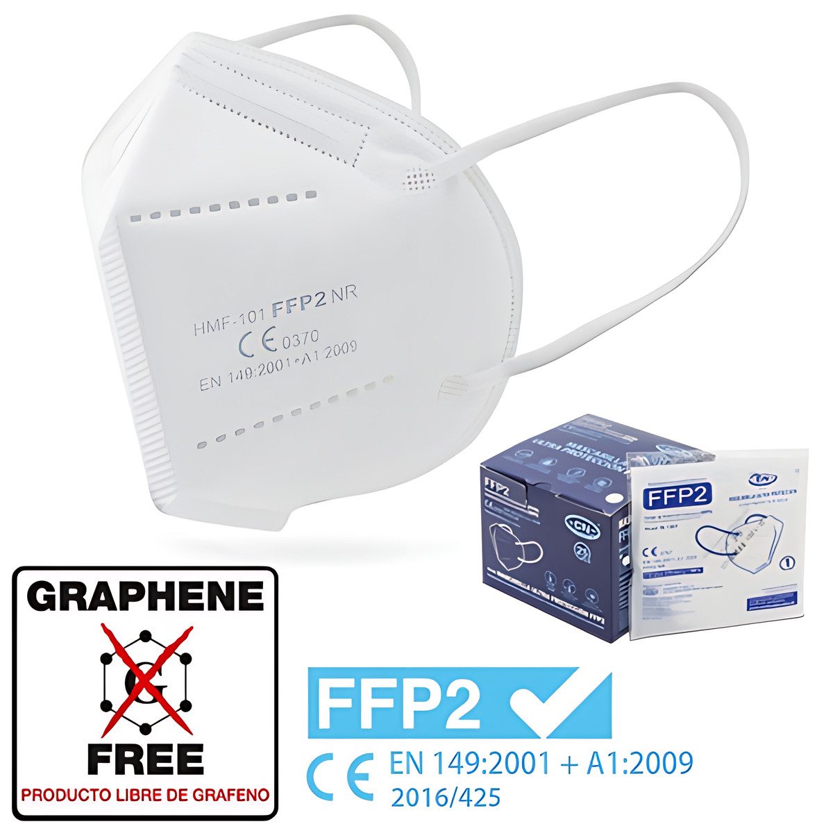CN Club Nautico Mund-Nasen-Maske CN FFP2-Maske weiß - einzeln verpackt (25er Box)