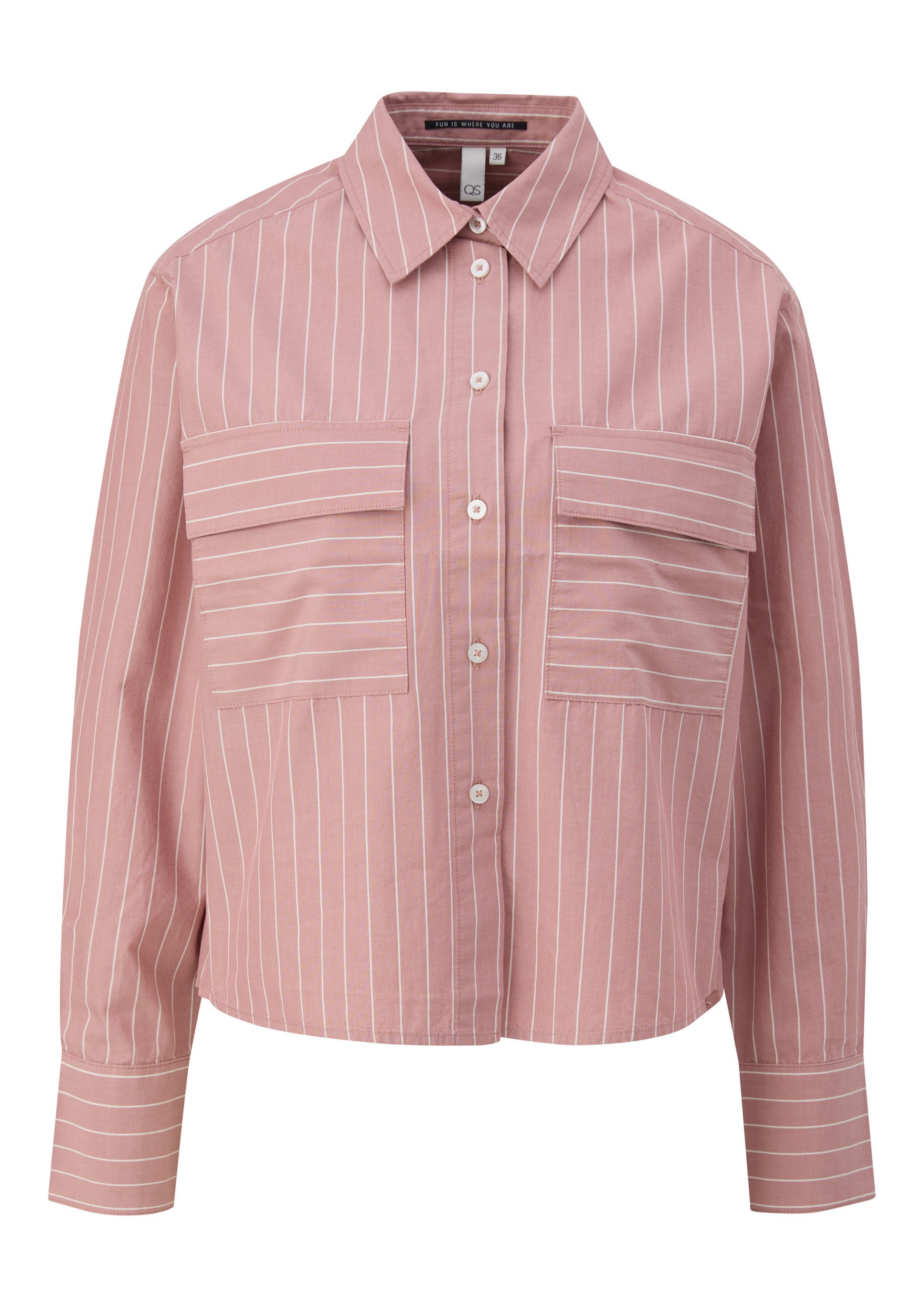 QS Langarmbluse Bluse Verkürzte Bluse im Loose Fit günstig online kaufen