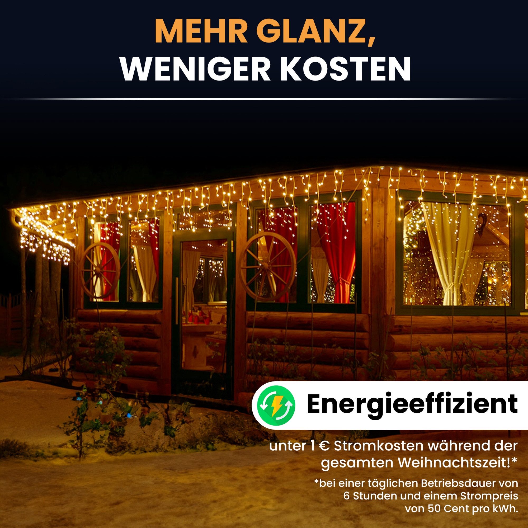 Gartenpirat LED-Lichterkette Eisregen LED-Beleuchtung Weihnachtsdeko für außen mit Timerfunktion, 4,2 m
