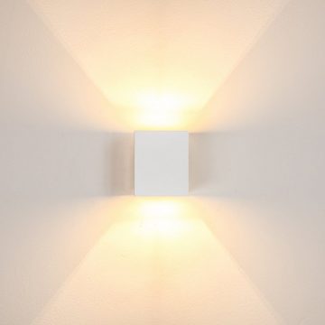 hofstein Wandleuchte »Albe« Wandlampe aus Metall in Weiß, ohne Leuchtmittel, moderne mit Lichteffekt, 1xG9, Cube/Innen mit Up & Down-Effekt