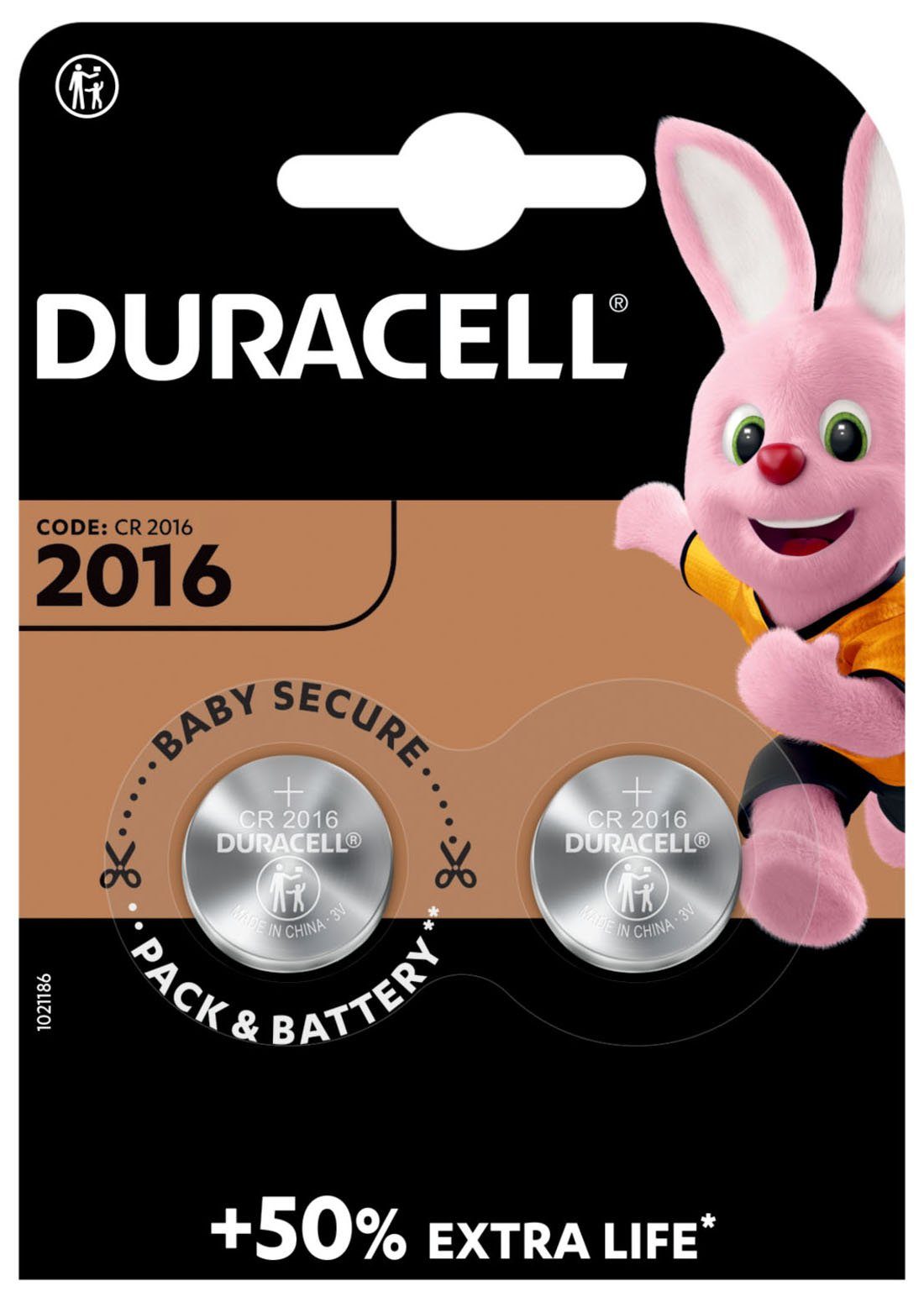 Duracell Spezialzellen 2016 Lithium, 3 V, St) Batterie, /DL2016) 2er-Packung (CR2016 CR2016 (2