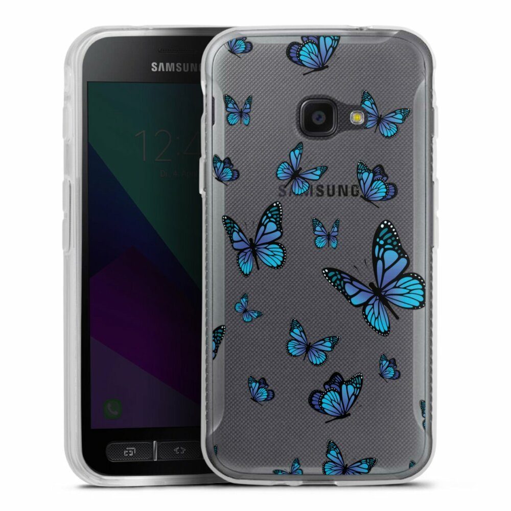 DeinDesign Handyhülle Schmetterling Muster transparent Butterfly Pattern Transparent, Samsung Galaxy Xcover 4 Silikon Hülle Bumper Case Handy Schutzhülle