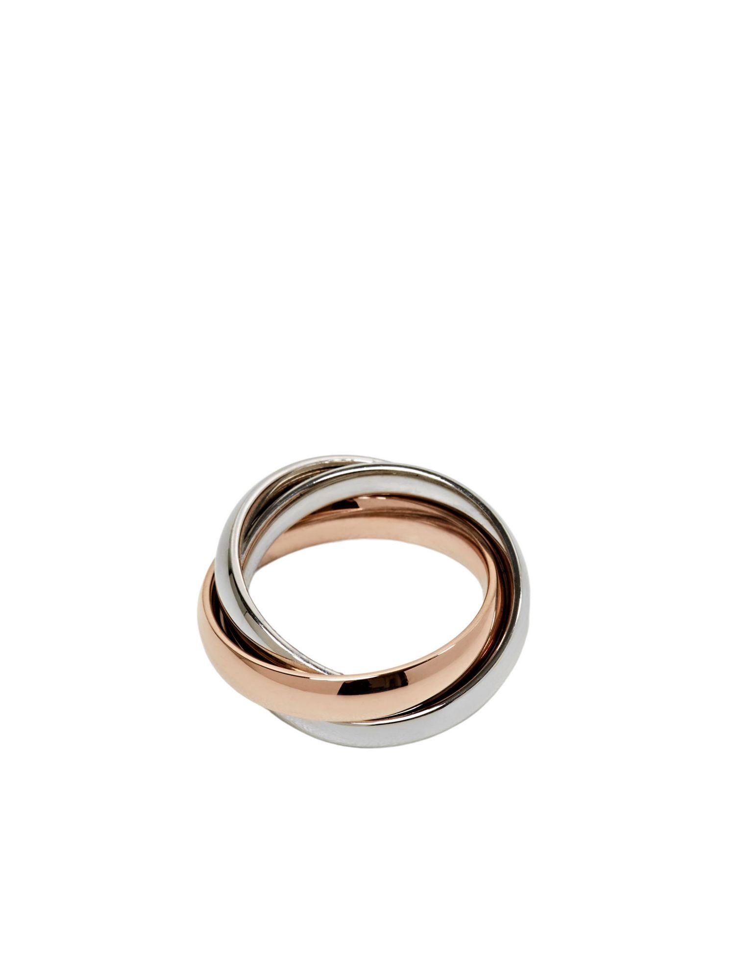 Esprit Silberring Trio-Ring aus Edelstahl roségold, silber