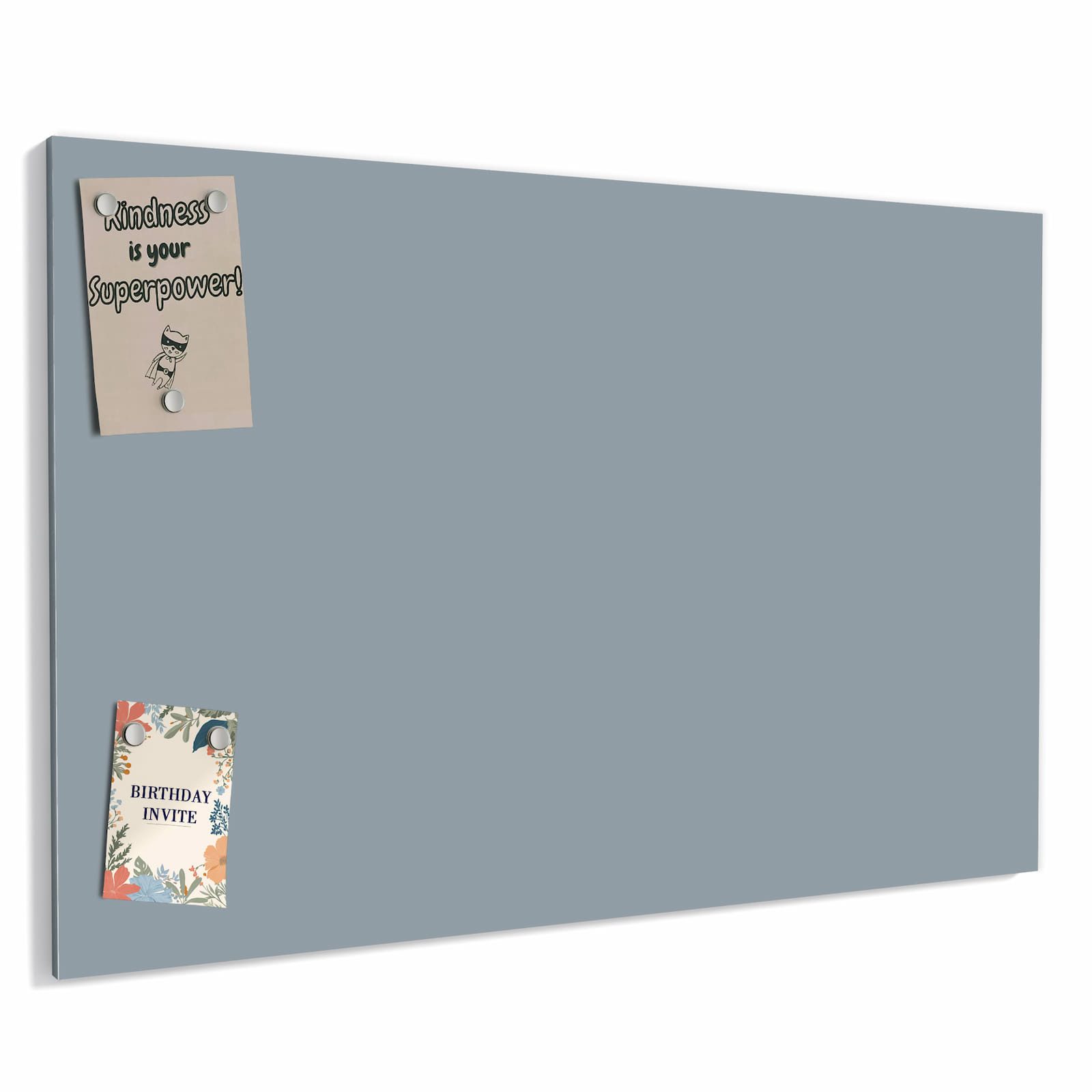 Primedeco Memoboard Metall Grauer Hintergrund II – beschreibbar & magnetisch, (Inklusive Stift, Magnete und Montagematerial, 1-tlg., 9 verschiedene Größen), Magnetisch und Beschreibbar