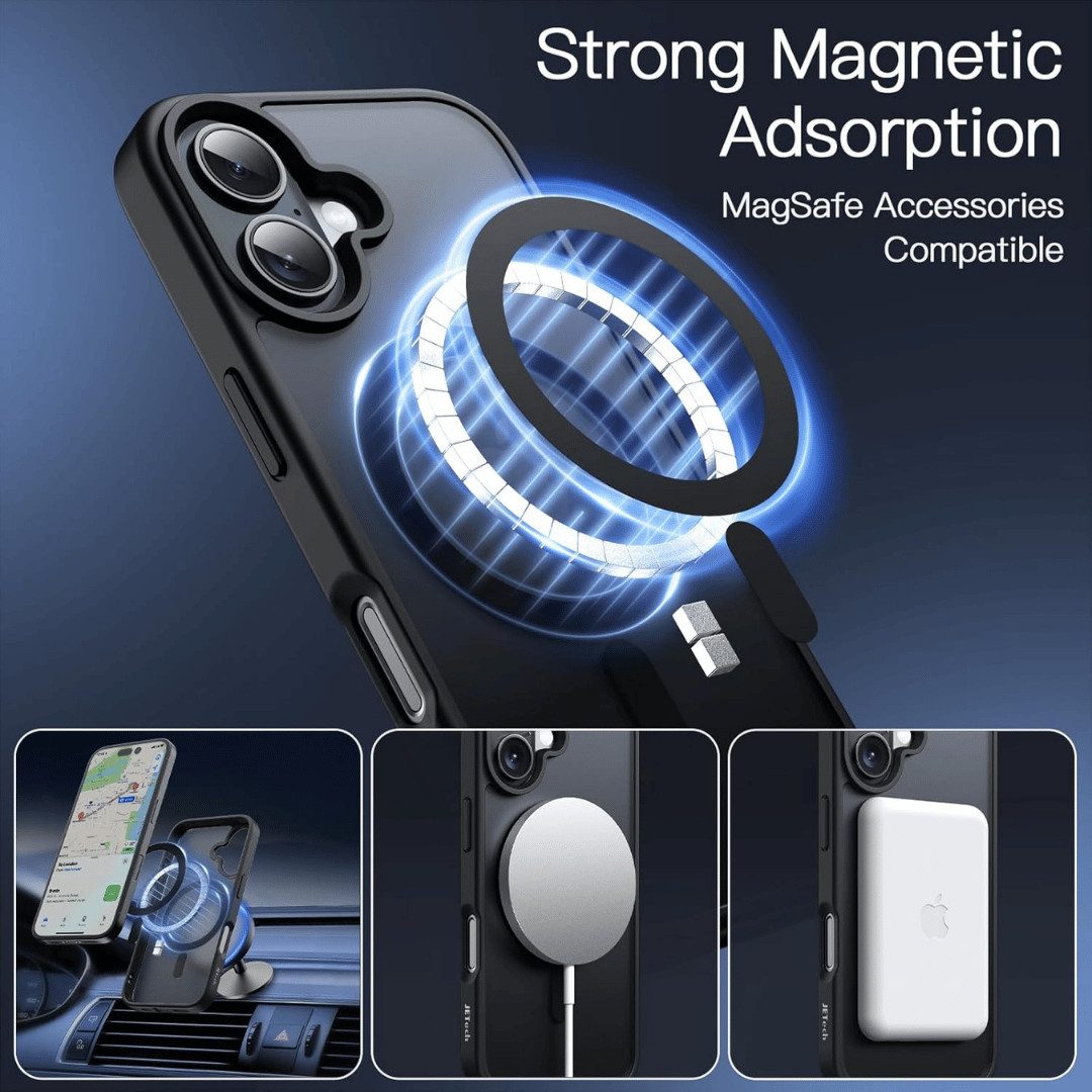 SmartUP Smartphone-Hülle für Iphone 16 Pro Max Plus Magsafe Schutz Tasche Case Cover Bumper, MagSafe