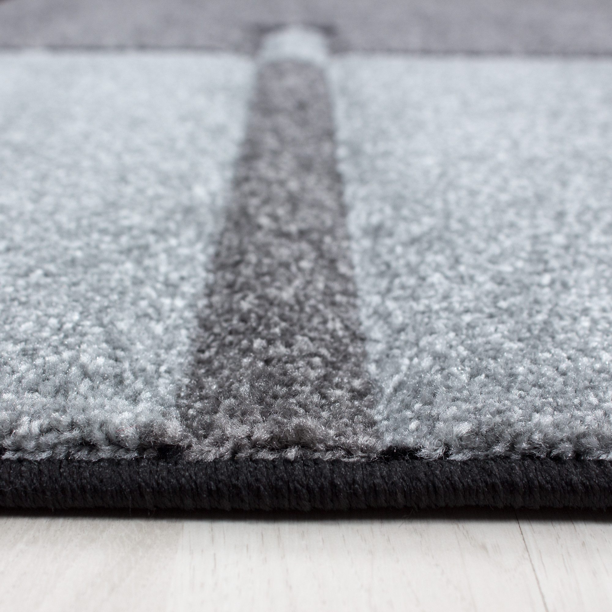 Carpettex Frisé-Teppich Kariert Design, Rechteckig, Höhe: 13 mm, Designer Wohnzimmer Teppich Kurzflor handgearbeiteter Konturenschnitt