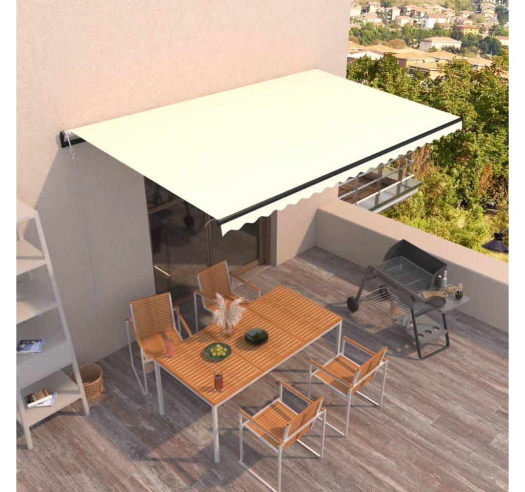 Thumbnail - vidaXL Markise Sonnenschutz Automatisch Einziehbar 500x350 cm Creme
