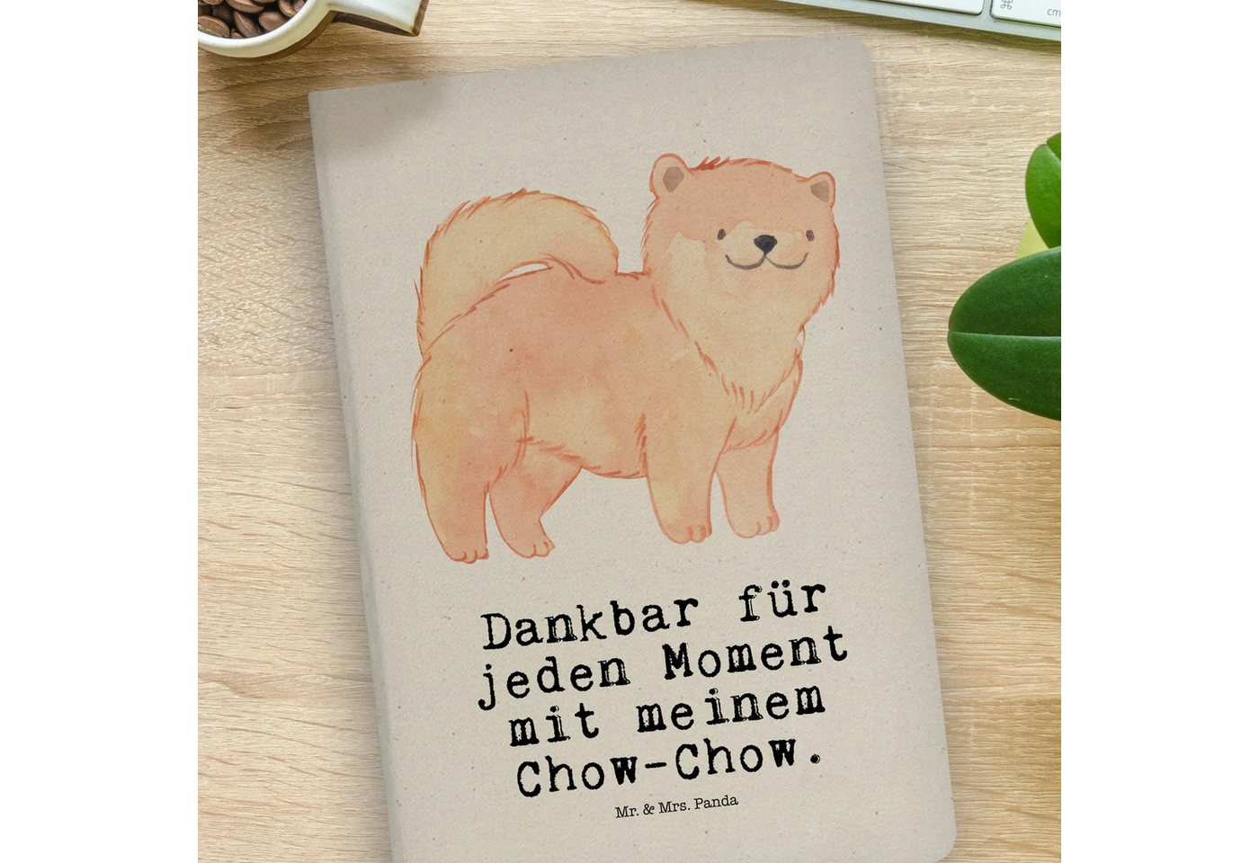 Thumbnail - Mr. & Mrs. Panda Notizbuch Chow-Chow Moment - Transparent - Geschenk, Notizbuch Mit Stoffeinband Mr. & Mrs. Panda, Premi...