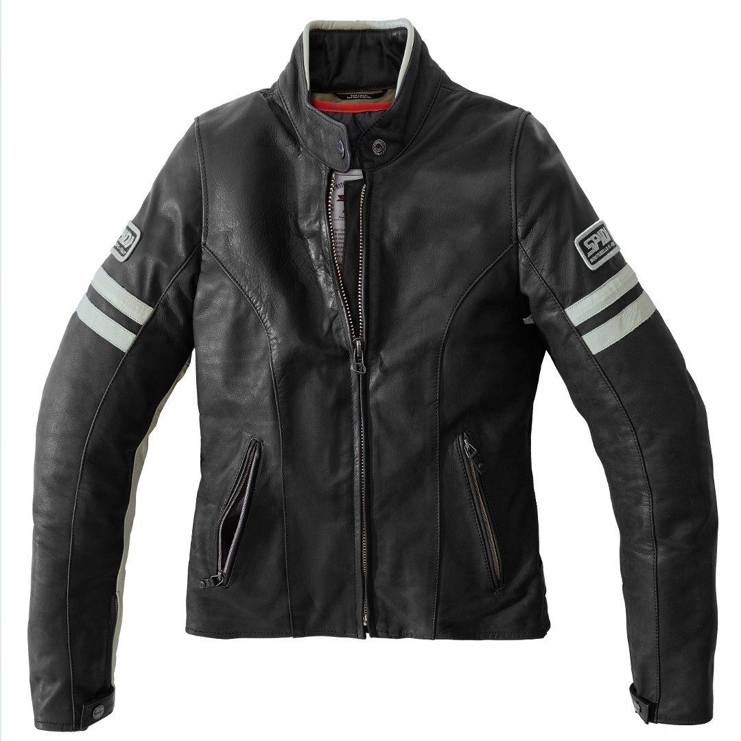 SpiDi Motorradjacke Vintage Damen Motorrad Lederjacke