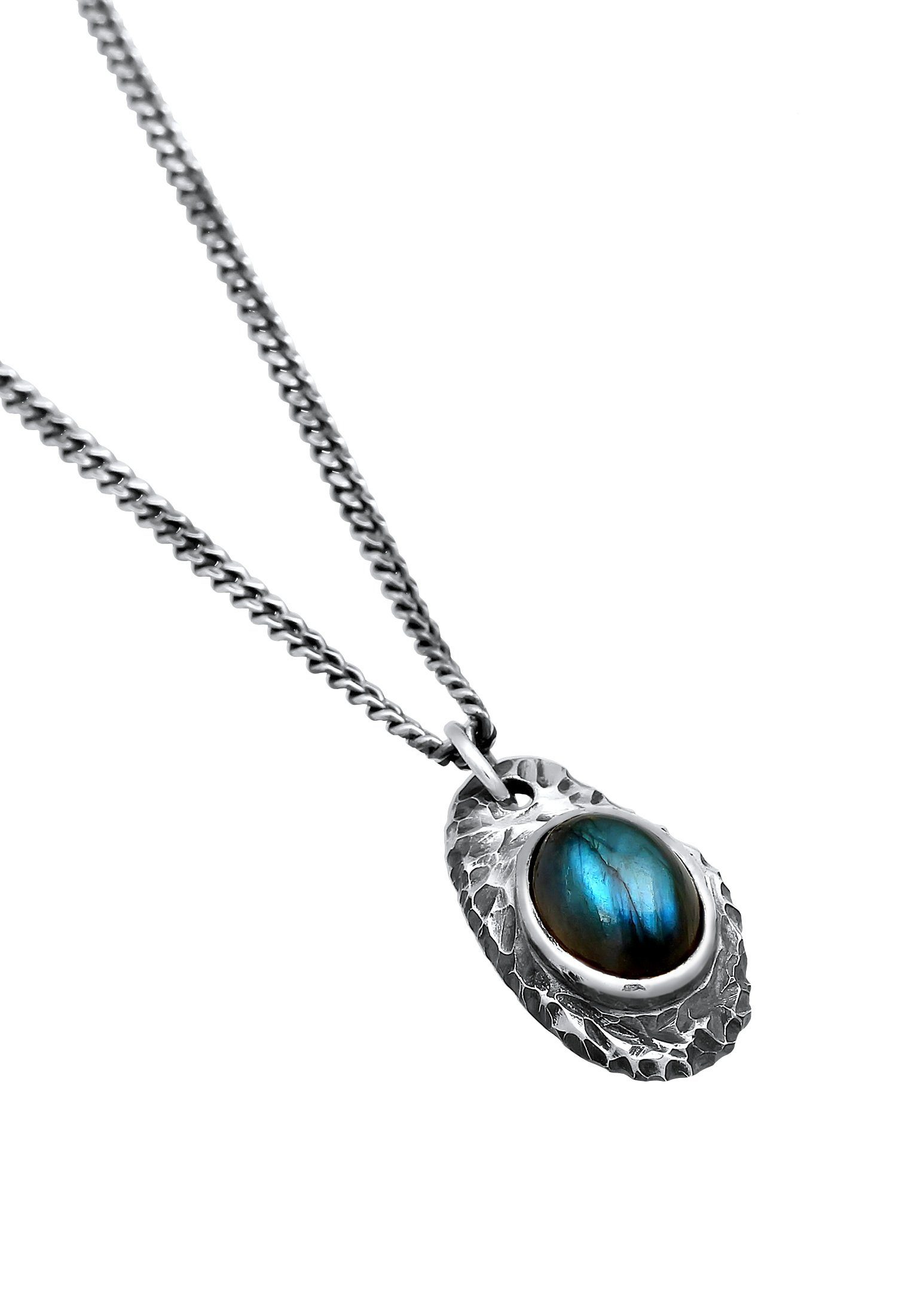 Kuzzoi Kette mit Anhänger Herren Labradorit Anhänger 925 Silber
