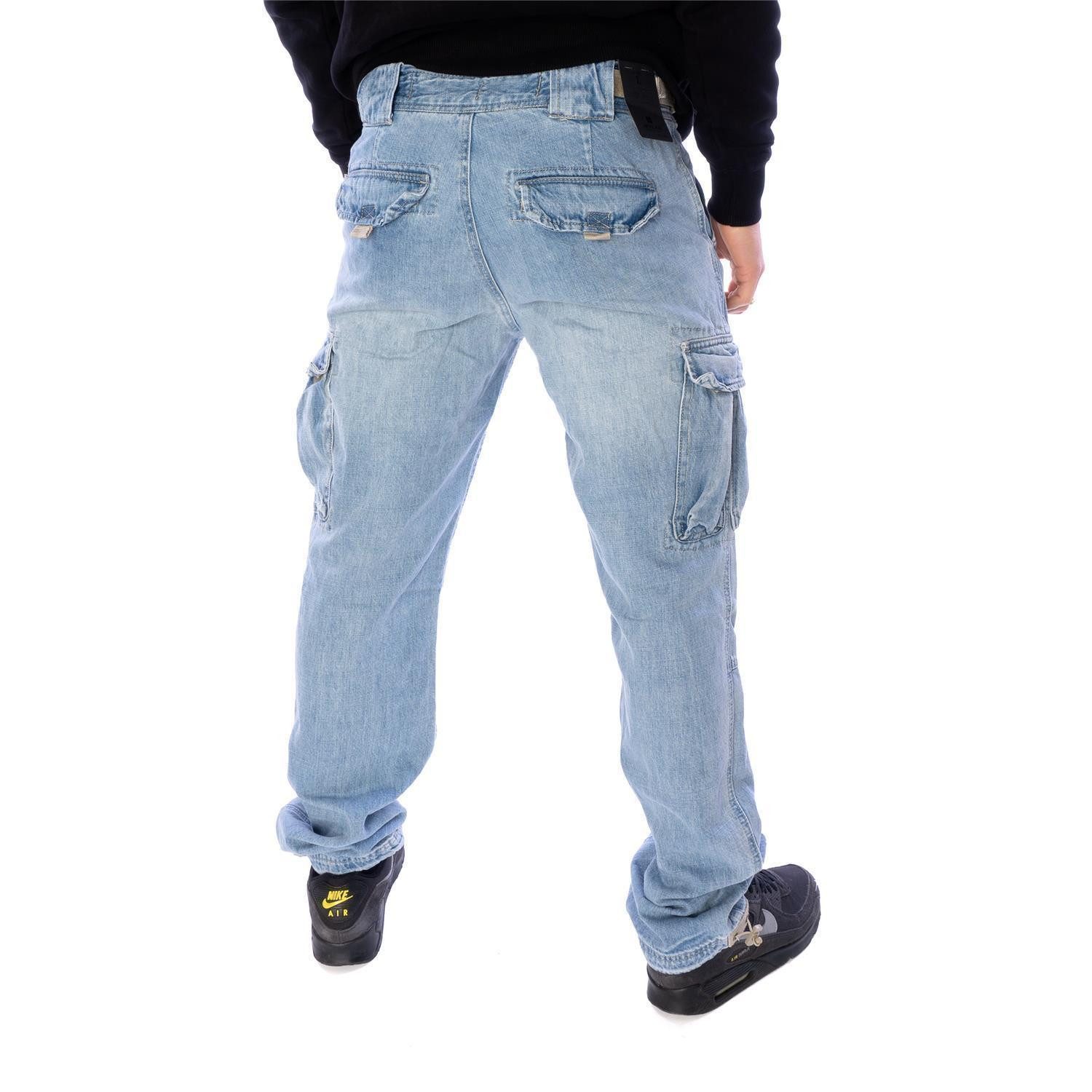 Jet Lag Cargojeans Jeans Jet Lag 21-753 long bleached Verschlussknopf aus Metall