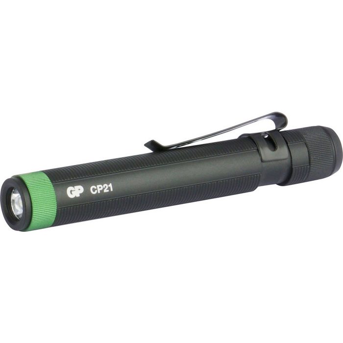GP Batteries Taschenlampe CP21 20 Lumen inkl. 1x AAA Batterie Metallgehäuse IPX4 Leuchtweite 25m