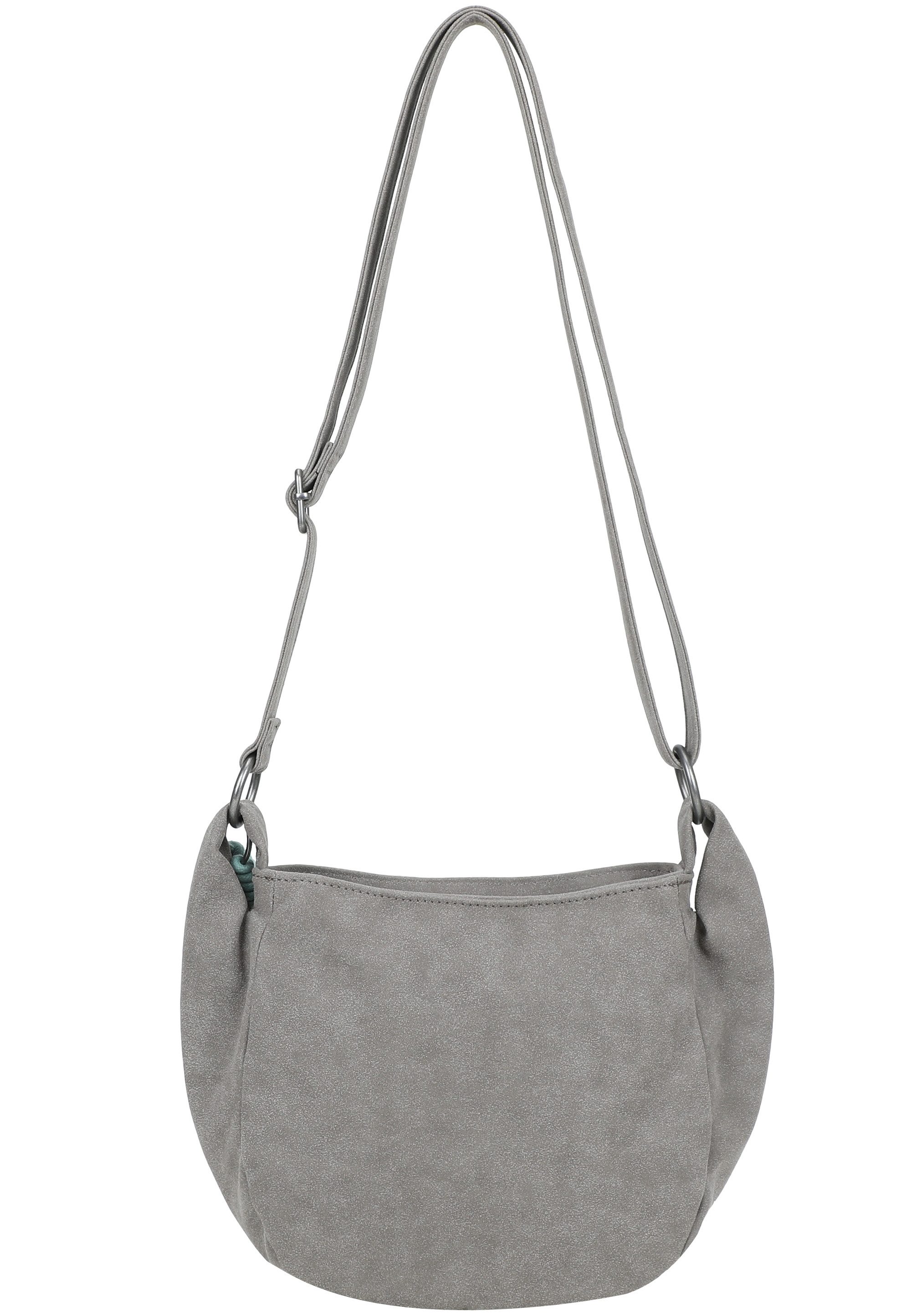 Fritzi aus Preußen Schultertasche Sue02 Suede Jacky Soft Dark Anthra, mit modischer Kordelschnur