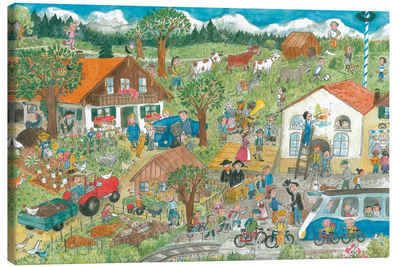Posterlounge Leinwandbild Annegret Reimann, Ferien auf dem Bauernhof, Jungenzimmer Kindermotive