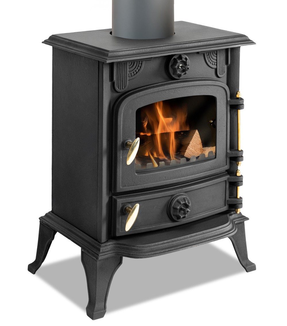 ECOfoxx Kaminofen EEK A - Gusskaminofen Modell JA013, Holz&Kohle, 5,0 kW, Gussofen