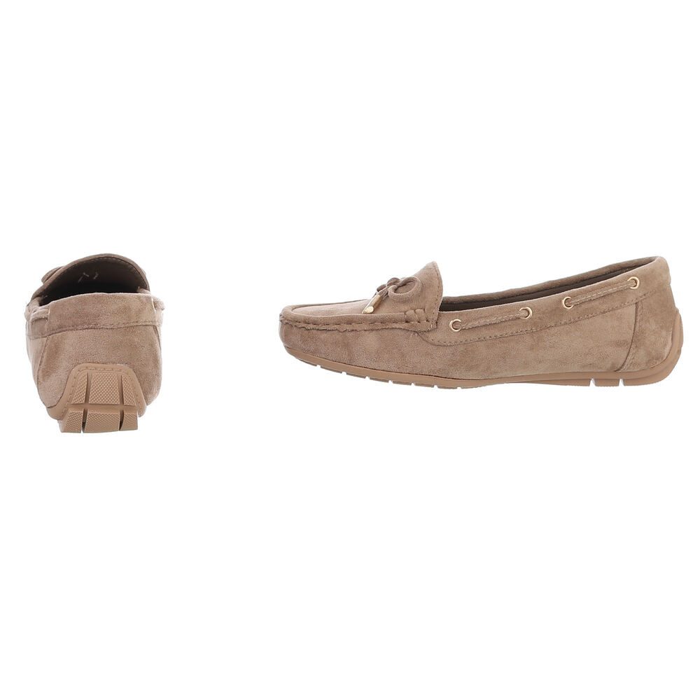 Ital-Design Damen Mokassin mit elegantem Design und optimalem Komfort Slipper (91260993) Flach Mokassins in Hellbraun – Bild 5 von 5