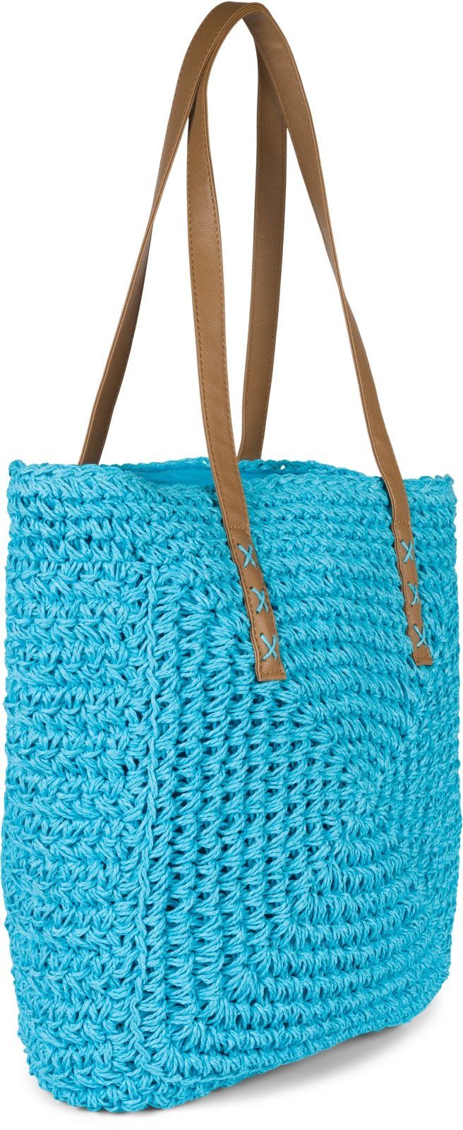 styleBREAKER Schultertasche Papierstroh Schultertasche - Basttasche günstig online kaufen