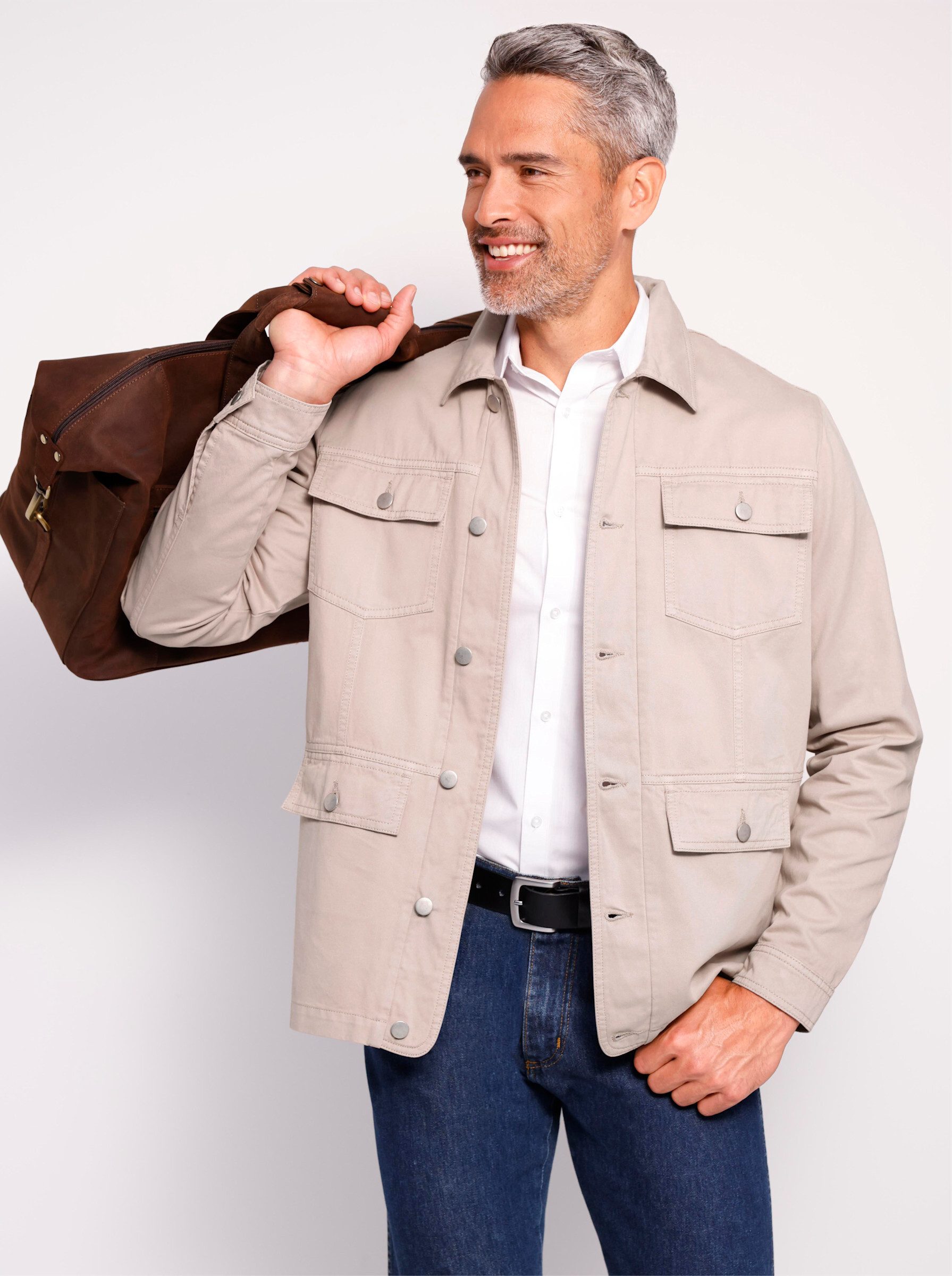 Sieh an! Blouson Twilljacke Langarm Länge ca. 74 cm – Bild 3 von 4