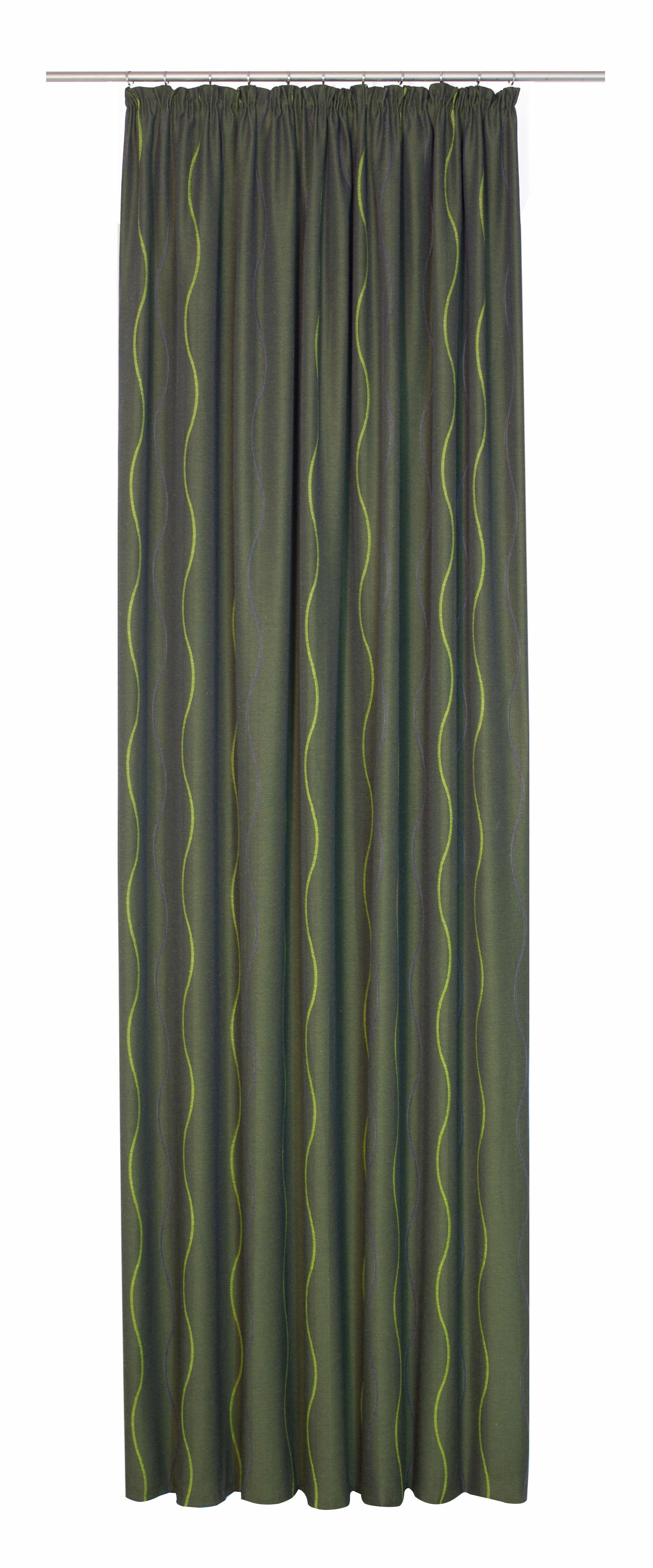 Vorhang Sepino, Wirth, Kräuselband (1 St), blickdicht, Jacquard grün