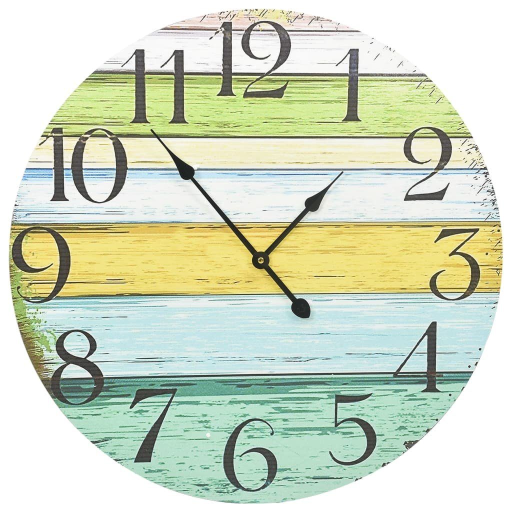 vidaXL Uhr 60 cm Wanduhr Mehrfarbig 60 cm MDF