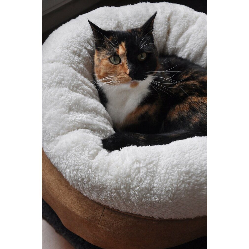 Thumbnail - all for paws Tierbett AFP Lambswool Katzenbett Donut Bed TAN