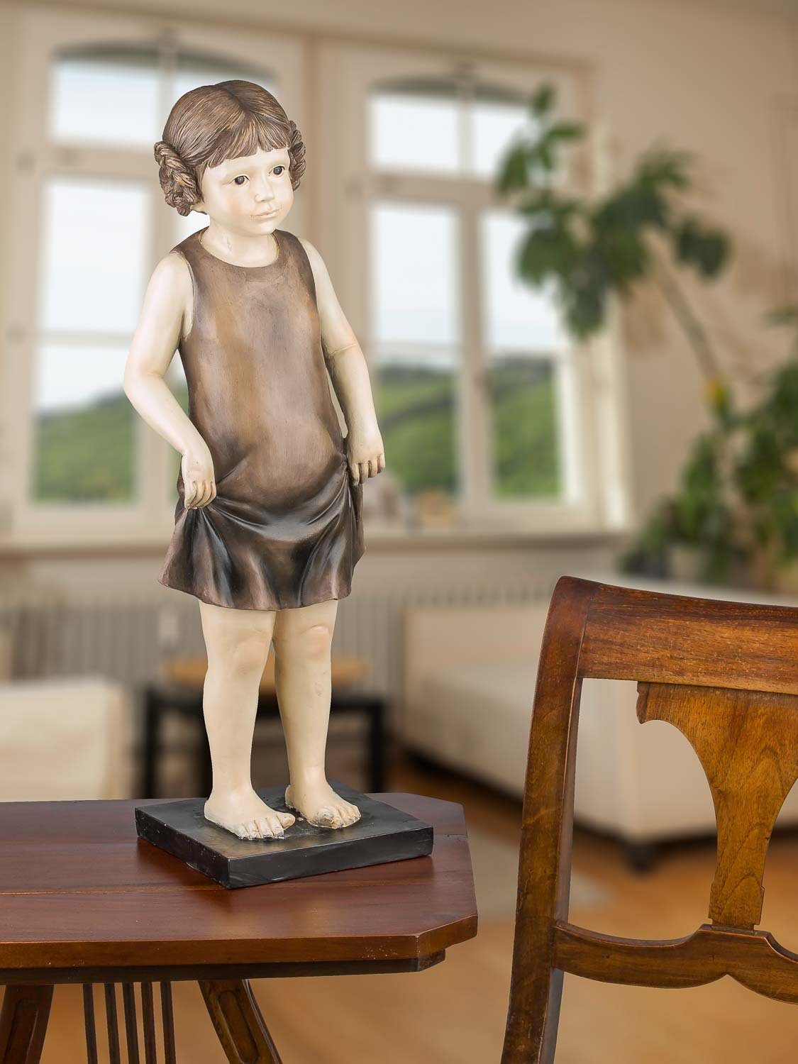 Statue Antik-Stil Aubaho Puppe Figur XXL Skulptur Mädchen 61cm Dekofigur - Kind
