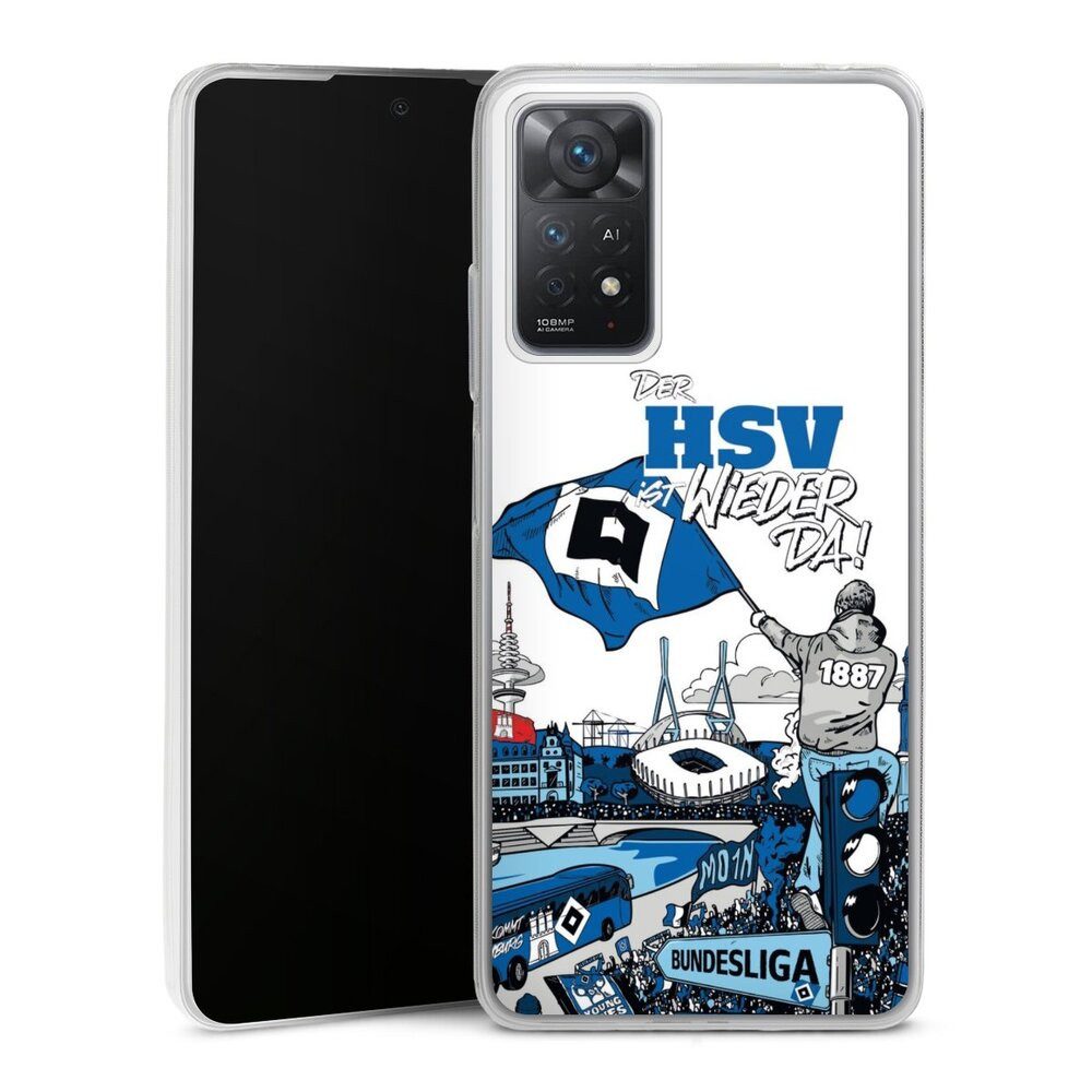 DeinDesign Handyhülle Hamburger SV Offizielles Lizenzprodukt Aufstieg, Xiaomi Redmi Note 11 Pro 5G Slim Case Silikon Hülle Ultra Dünn