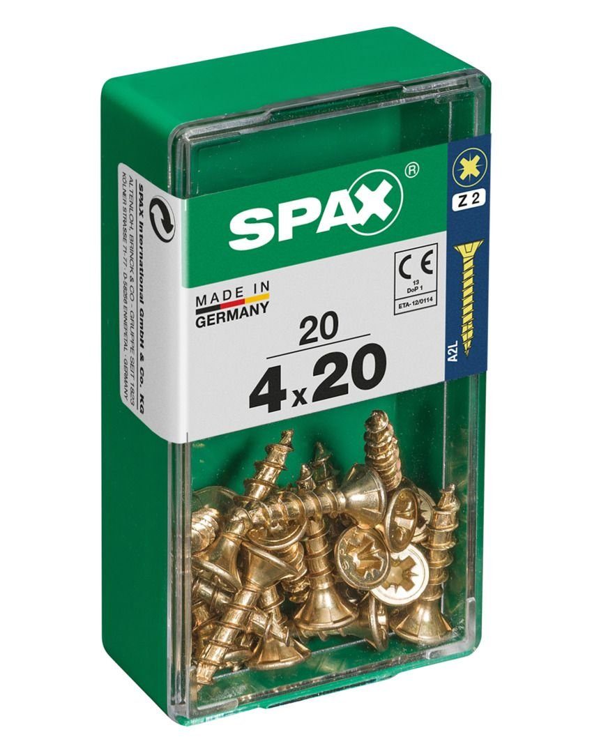SPAX Holzbauschraube 2 - Stk. Universalschrauben 4.0 mm 20 x 20 PZ Spax