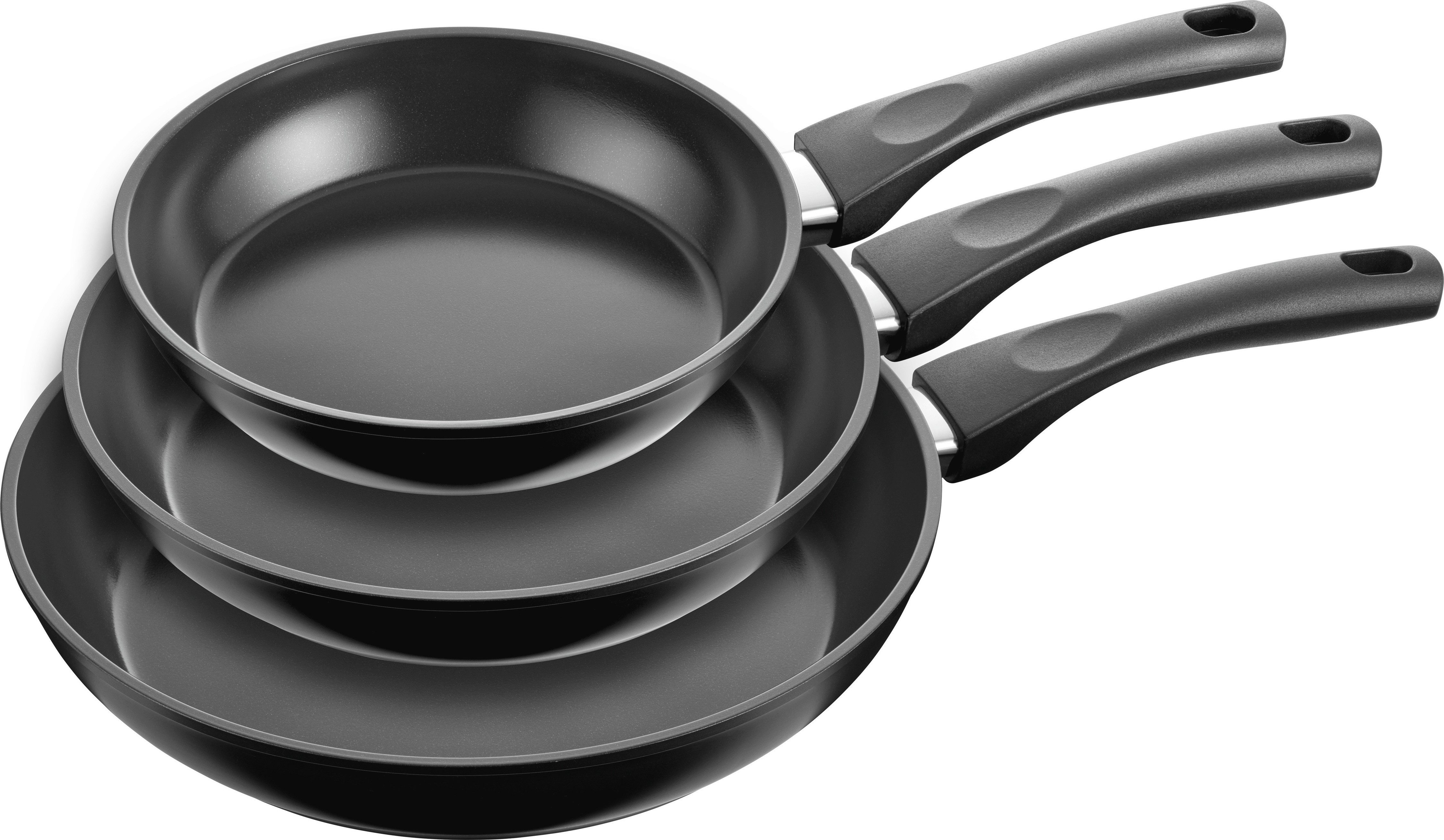HENCKELS by ZWILLING Pfannen-Set Sleek, Aluminium (Set, 3-tlg., Pfanne 20 cm, 24 cm und 28 cm), Keramikbeschichtung, Soft-Touch-Griff, leicht, Induktionsgeeignet