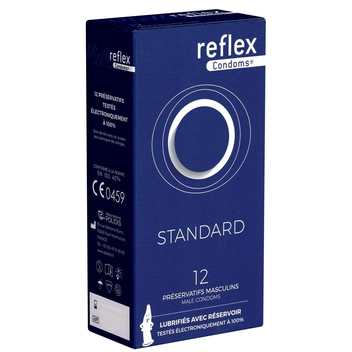 Reflex Kondome Standard Packung mit, 12 St., französische Standardkondome, Pariser