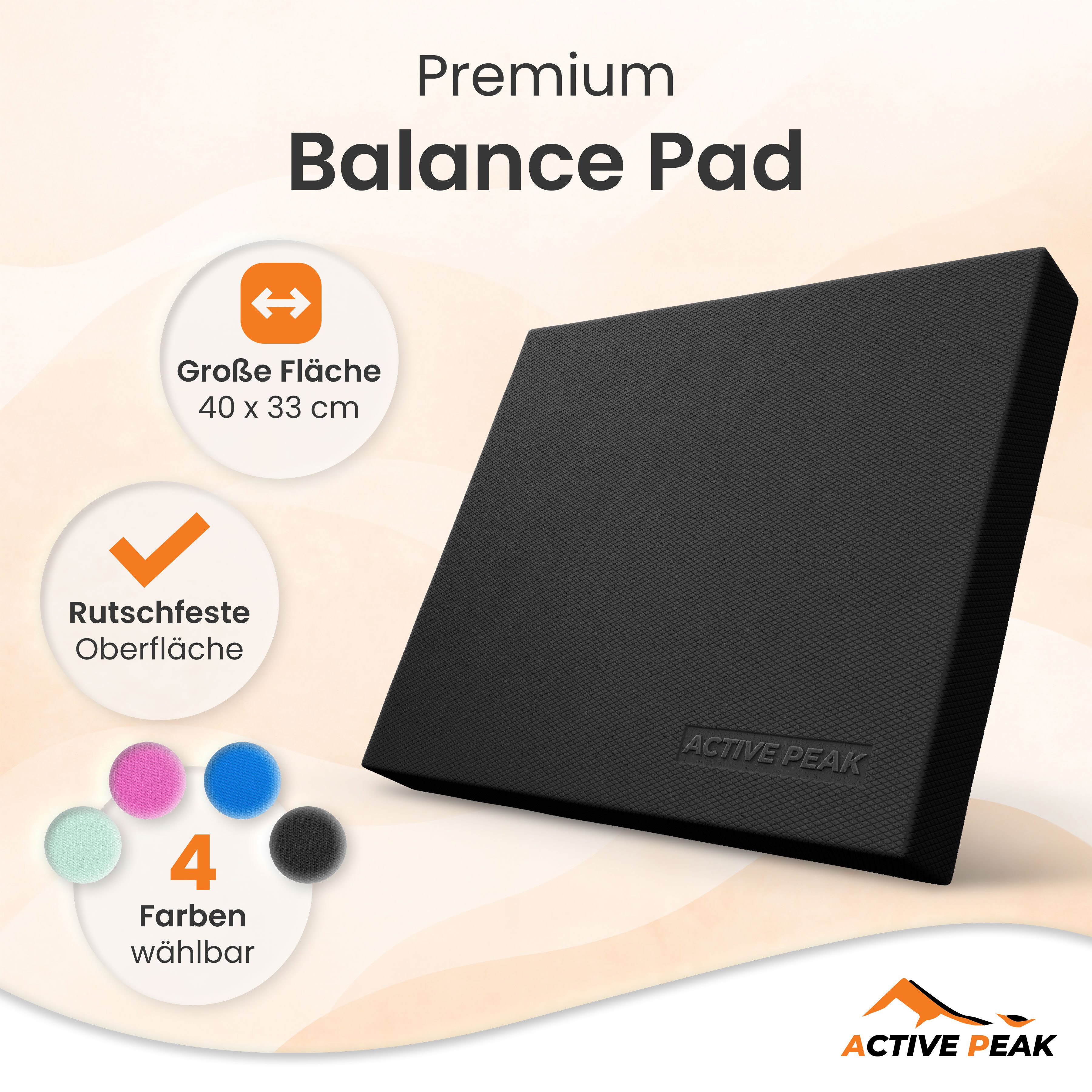 Active Peak Balanceboard Balance Pad, Balance Kissen Gymnastik XXL Balancekissen