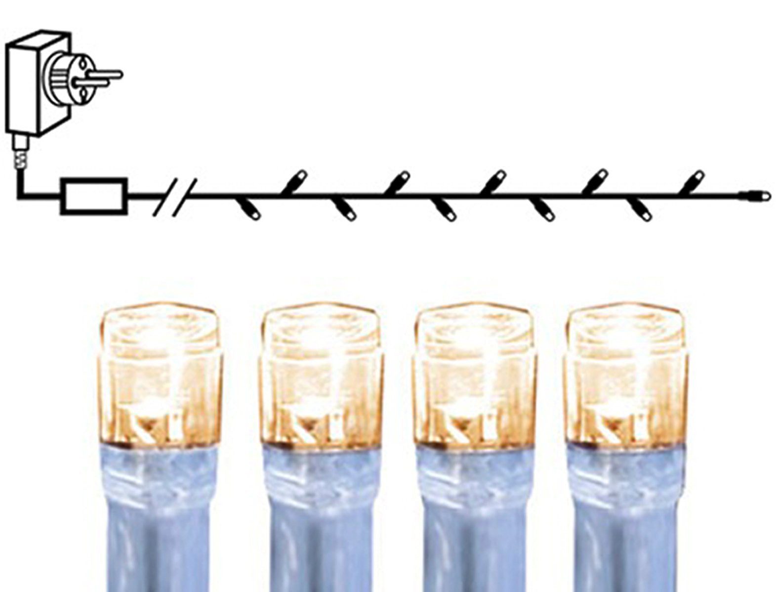 EGLO LED-Lichterkette Serie led, LED Lichterkette für außen, Weihnachtsbaumbeleuchtung mit Kabel, 16 m