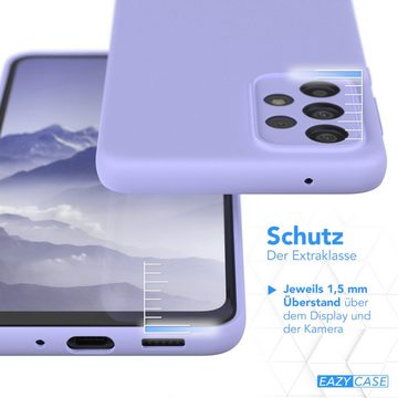 EAZY CASE Handyhülle Premium Silikon Case für Samsung Galaxy A33 5G 6,4 Zoll, Handytasche aus Silikon Slimcover stoßfest Violett / Lila Lavendel