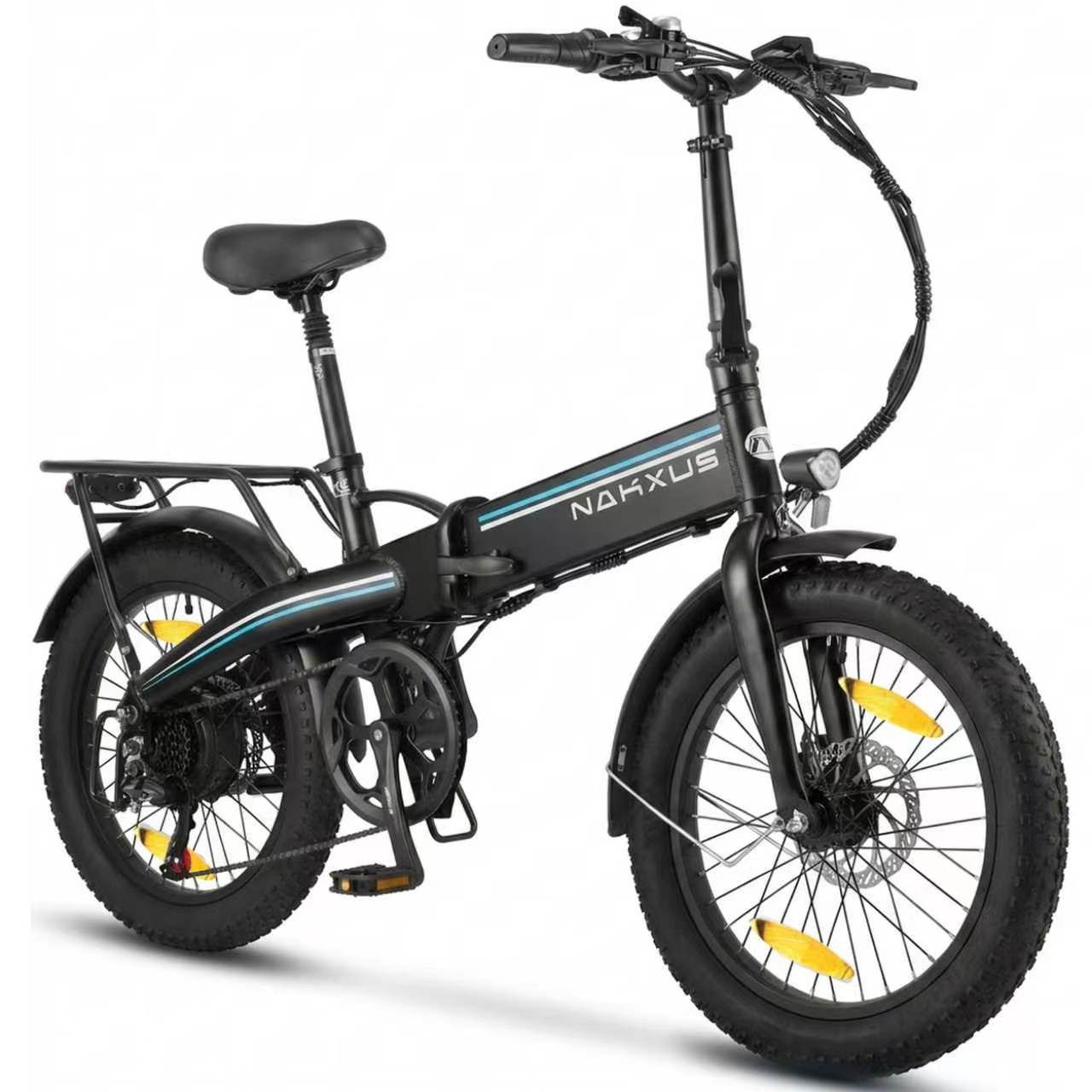 Vankel E-Bike Klapprad F063 Klappbares E-Fahrrad Damen u. Herren 556WH Pedelec, 48V 80 km, 7 Gang, Kettenschaltung, Heckmotor, 556 Wh, (Beleuchtungsset mit Batterieladegerät, Batterieschlüssel, Werkzeug), Faltbares Elektrofahrrad mit Shimano 7-Gang & 80km Reichweite, IP54
