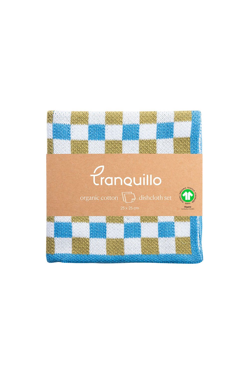 Tranquillo Spültuch Bio-Baumwolle 2er-Set CHECK 25x25 cm hohe Saugfähigkeit waschbar, GOTS-zertifiziertes Abwaschtuch für den täglichen Gebrauch, weich