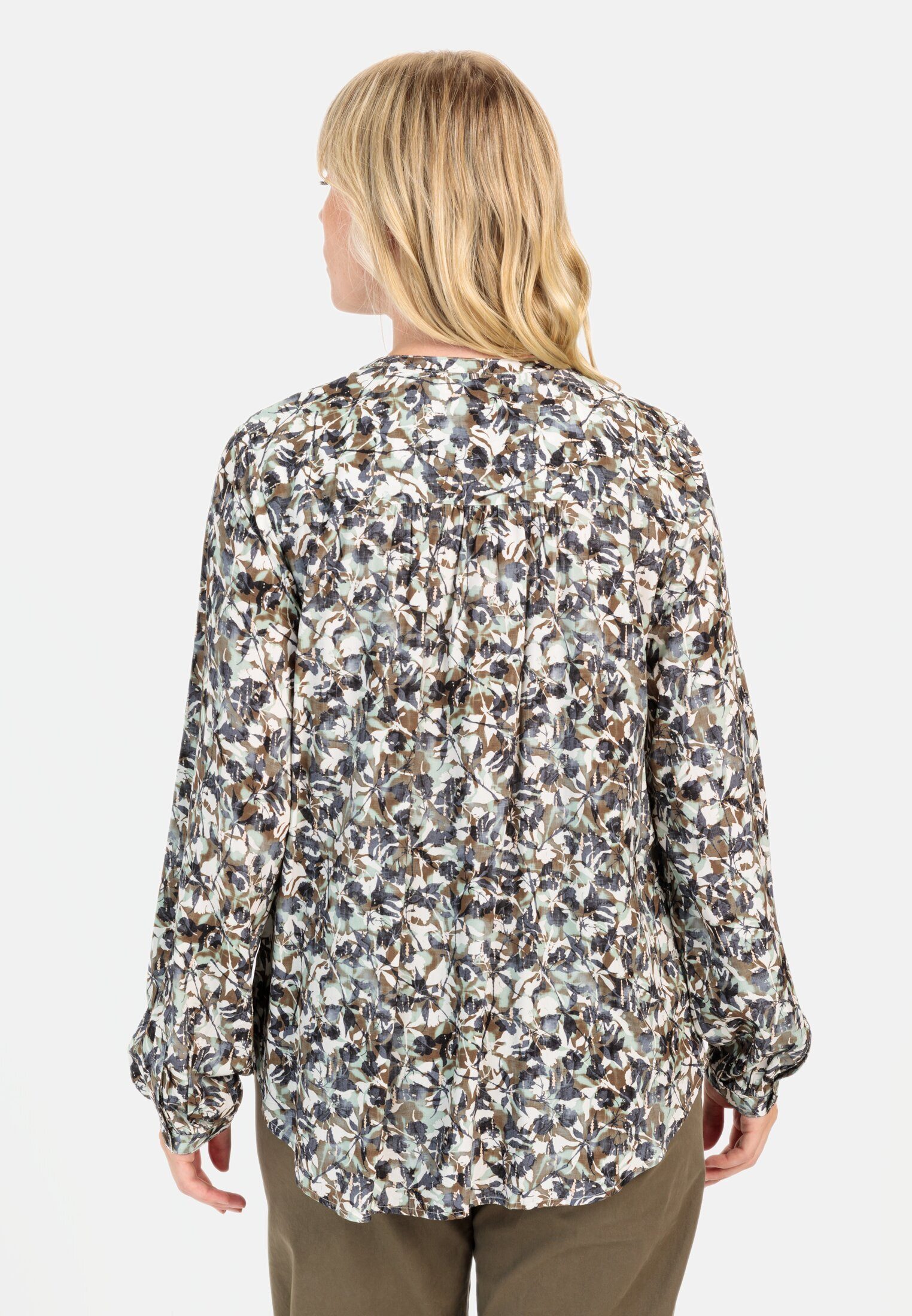 camel active Schlupfbluse mit Stehkragen Langarm Stehkragen geblümt günstig online kaufen