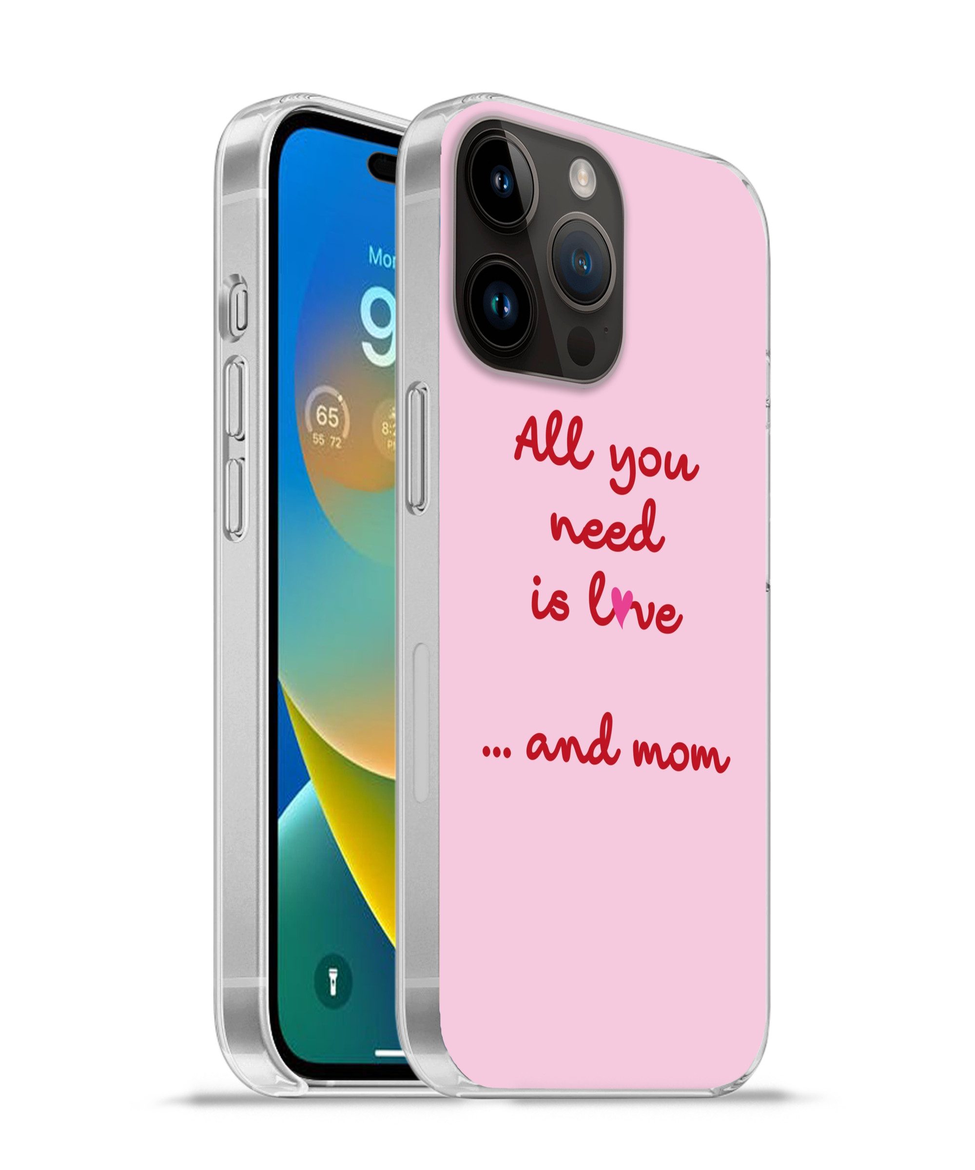 MuchoWow Handyhülle für Apple iPhone 14 Pro Max Mutter - Liebe - Text - Rot, Smartphone-Bumper, Print, Handy Schutzhülle Dünn
