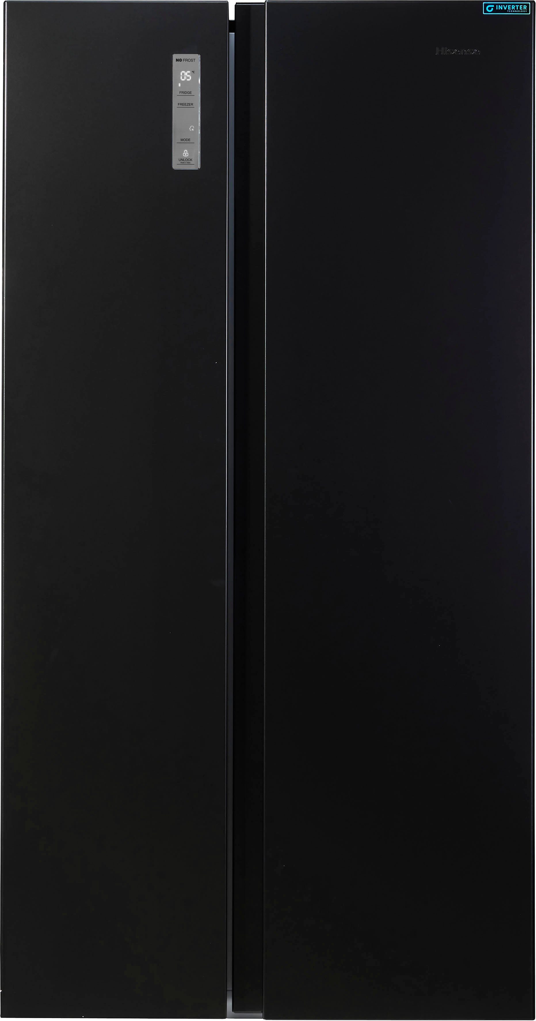 RS677N4AFC, 178,6 cm Side-by-Side cm Hisense schwarz 91 breit hoch,